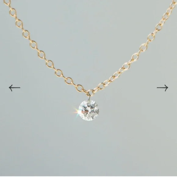 Catbird Diamond Pinprick Necklace - Gold Necklace with Sparkling Pendant - Picture 4 of 6